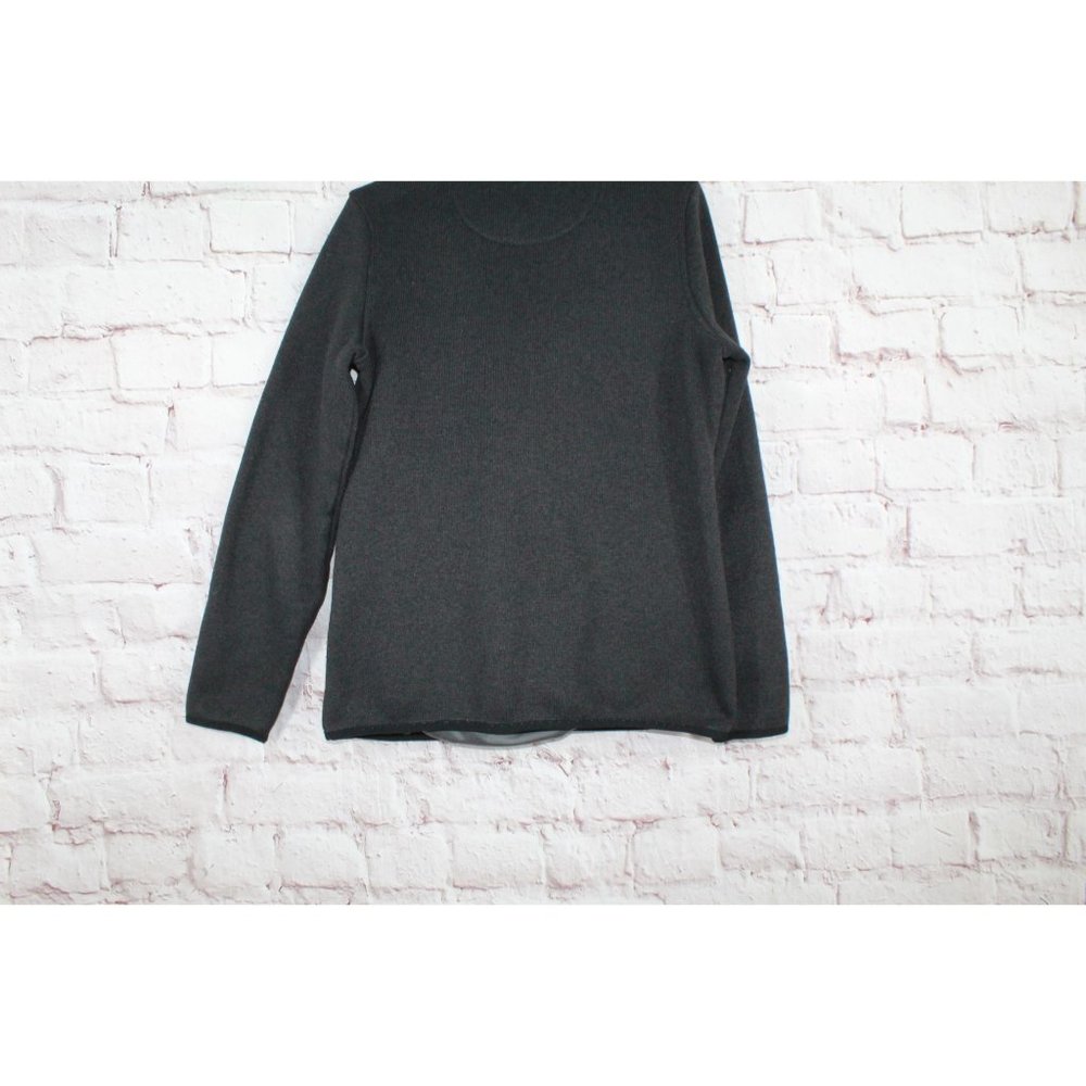 LL Bean Black Fleece Smooth Rugged Knit Pullover Sweater Size S - Picture 6 of 9